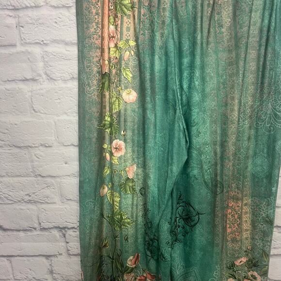 Floral Turquoise Gypsy Style Pants Women Size XL - Picture 7 of 7